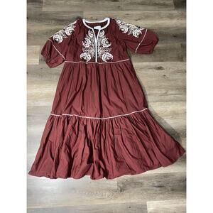 Anthropologie Gretel Embroidered Maxi Dress 1XL